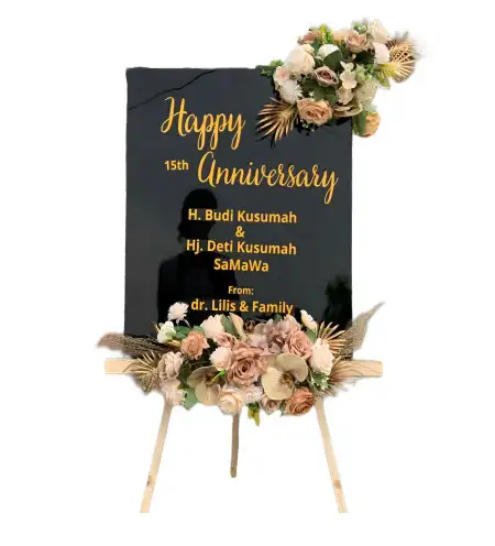 Papan Bunga Akrilik Venue Pernikahan Merak